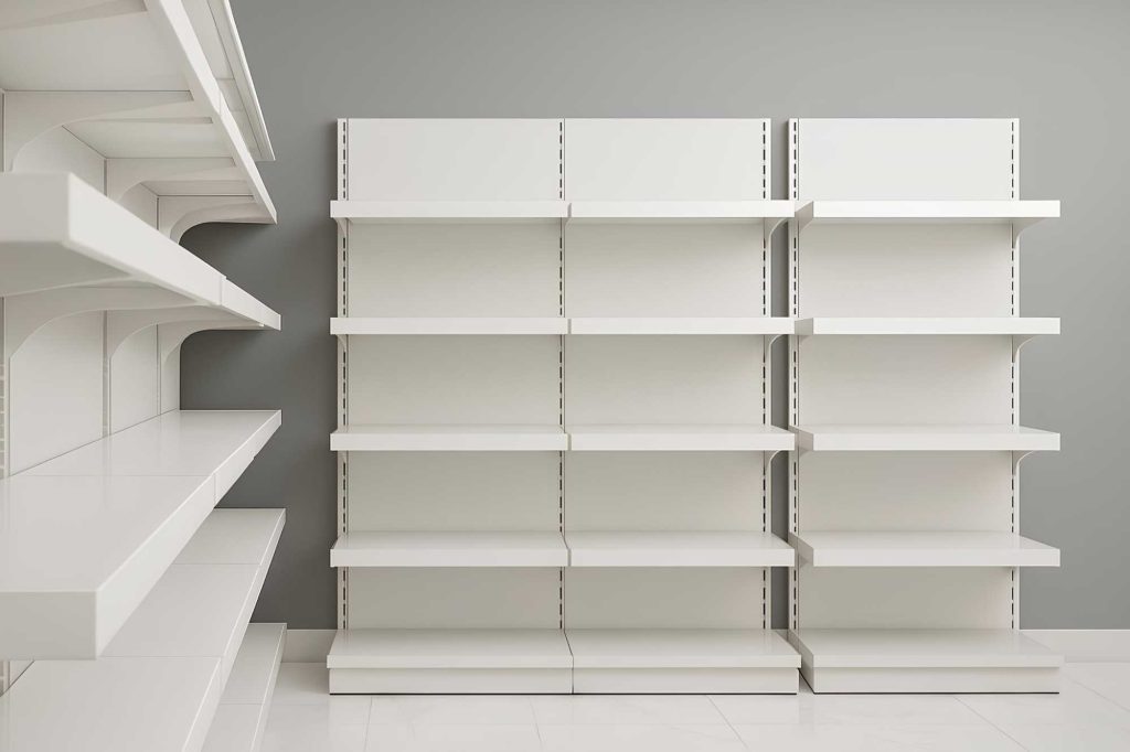 TA-0075 - Επιτοίχιο σύστημα ραφιών με πλάτη μελαμίνης