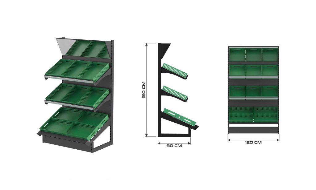 Ραφιέρα μαναβικής με βάση 80 cm