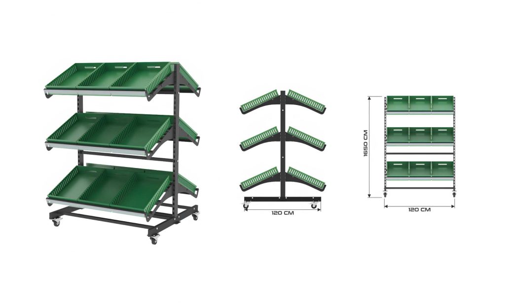 Διπλό Τροχήλατο stand μαναβικής