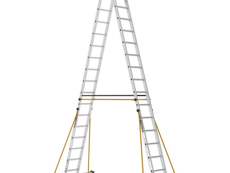 Διπλή επαγγελματική σκάλα με πλατύσκαλο - PLATO
