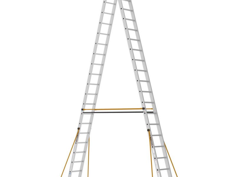 Διπλή επαγγελματική σκάλα με πλατύσκαλο - PLATO