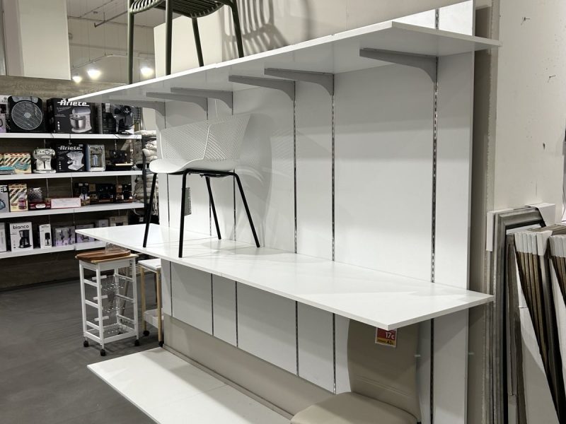 TA-0075 - Επιτοίχιο σύστημα ραφιών με πλάτη μελαμίνης