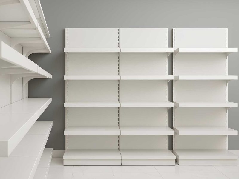 TA-0075 - Επιτοίχιο σύστημα ραφιών με πλάτη μελαμίνης