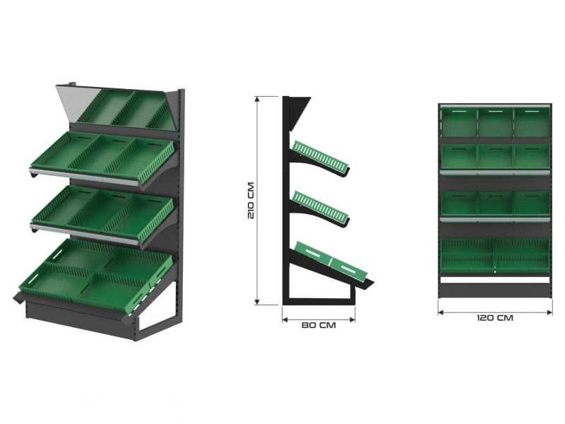 Ραφιέρα μαναβικής με βάση 80 cm