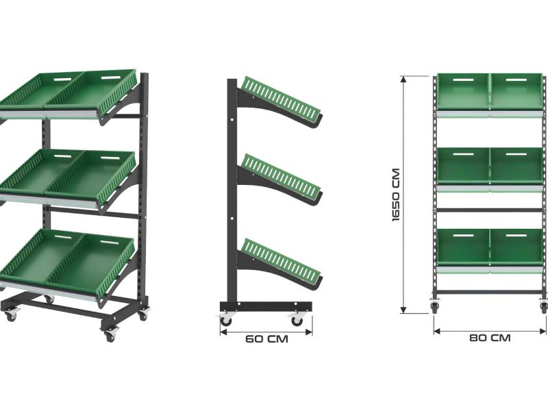 Μονό Τροχήλατο stand μαναβικής