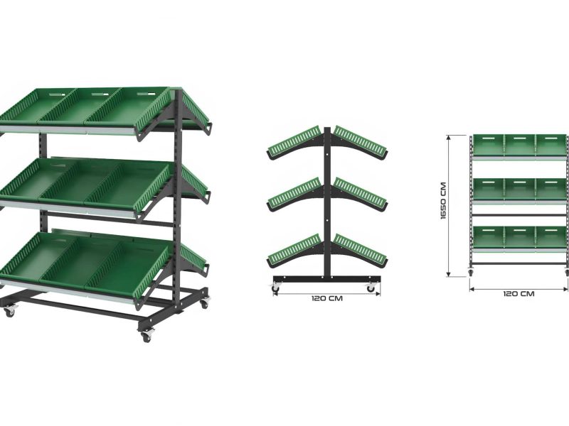 Διπλό Τροχήλατο stand μαναβικής